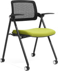 Stackable & Foldable Office Chair with Flip-Up Armrests - Comfortable