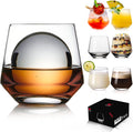 JBHO Non-Lead Crystal Scotch Glasses - Set of 6 - Luxe Gift for Scotch Lovers