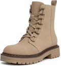 Athlefit Women's Lace-Up Combat Boots for Stylish Comfort