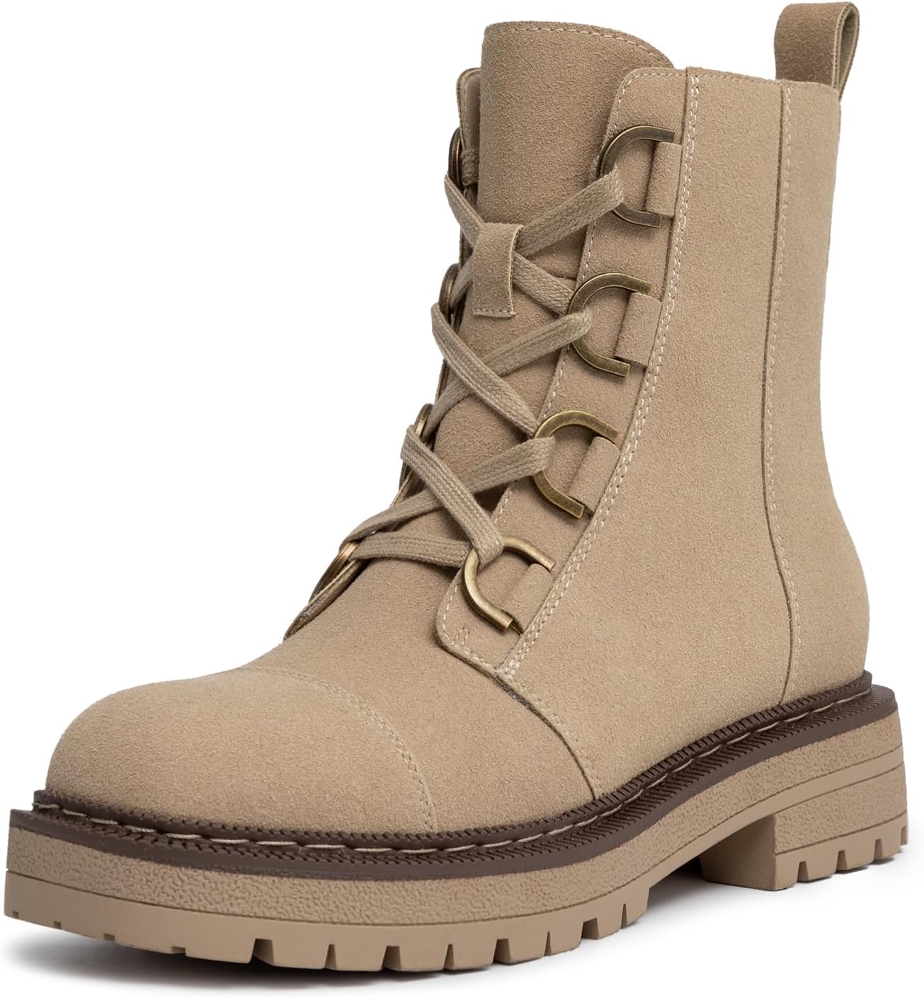 Athlefit Women's Lace-Up Combat Boots for Stylish Comfort