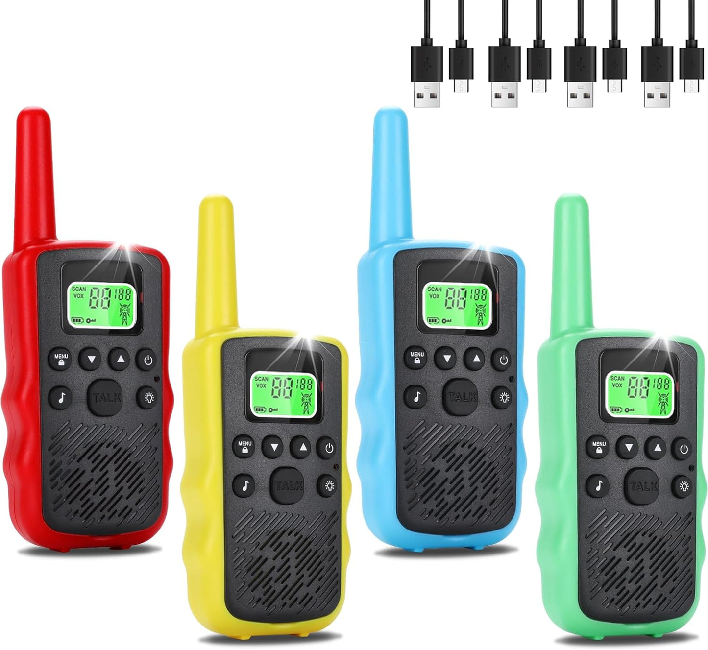 Walkie Talkies Long Range for Adults - Rechargeable 4 Pack