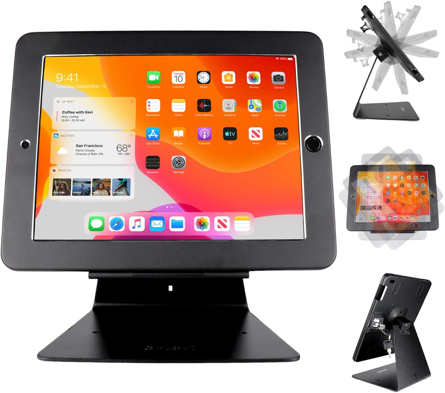 Desktop Anti-Theft Security Kiosk Stand for 10.2 in iPads