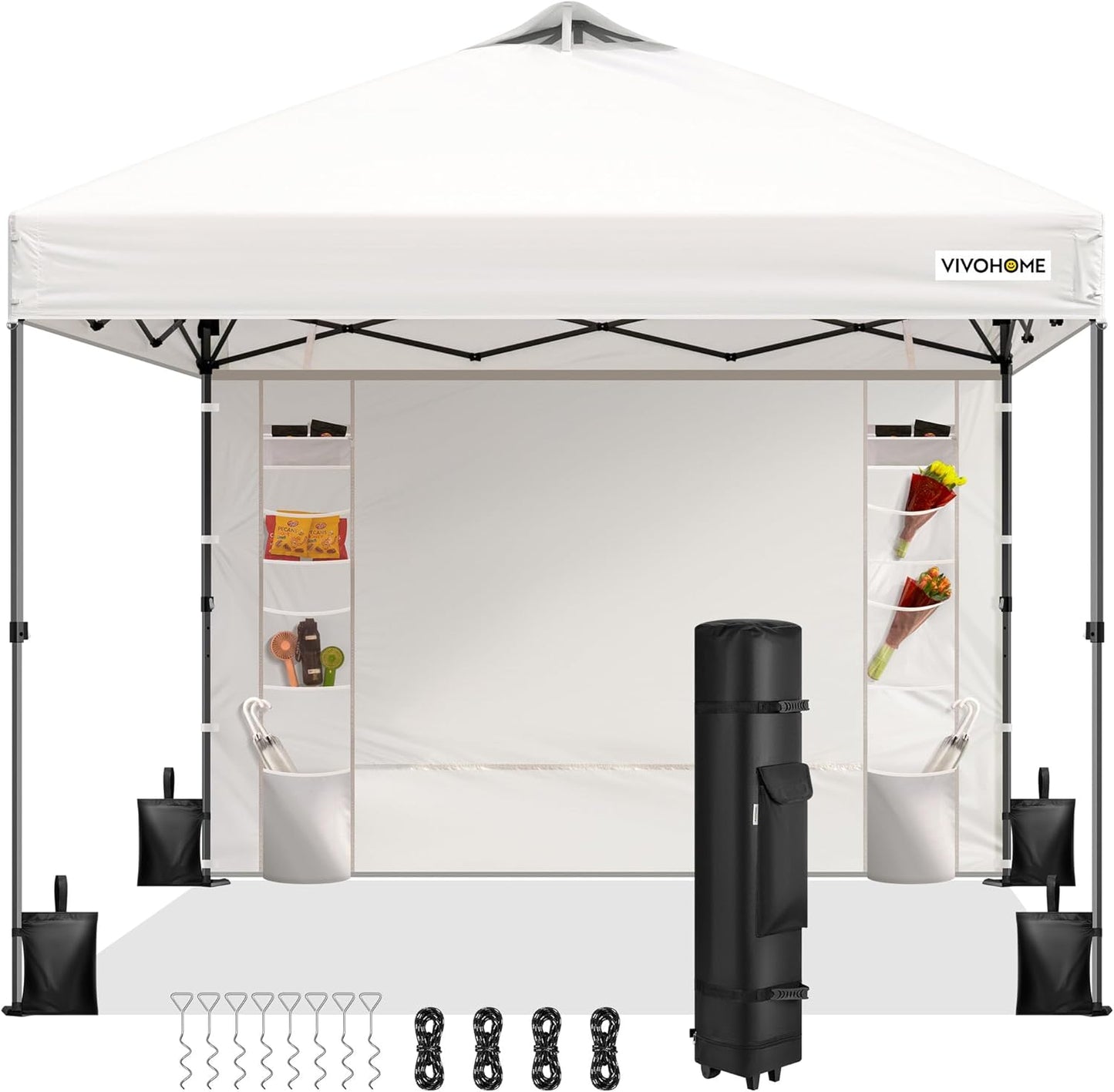 VIVOHOME 8x8ft Pop Up Canopy Tent for Outdoor Events and More