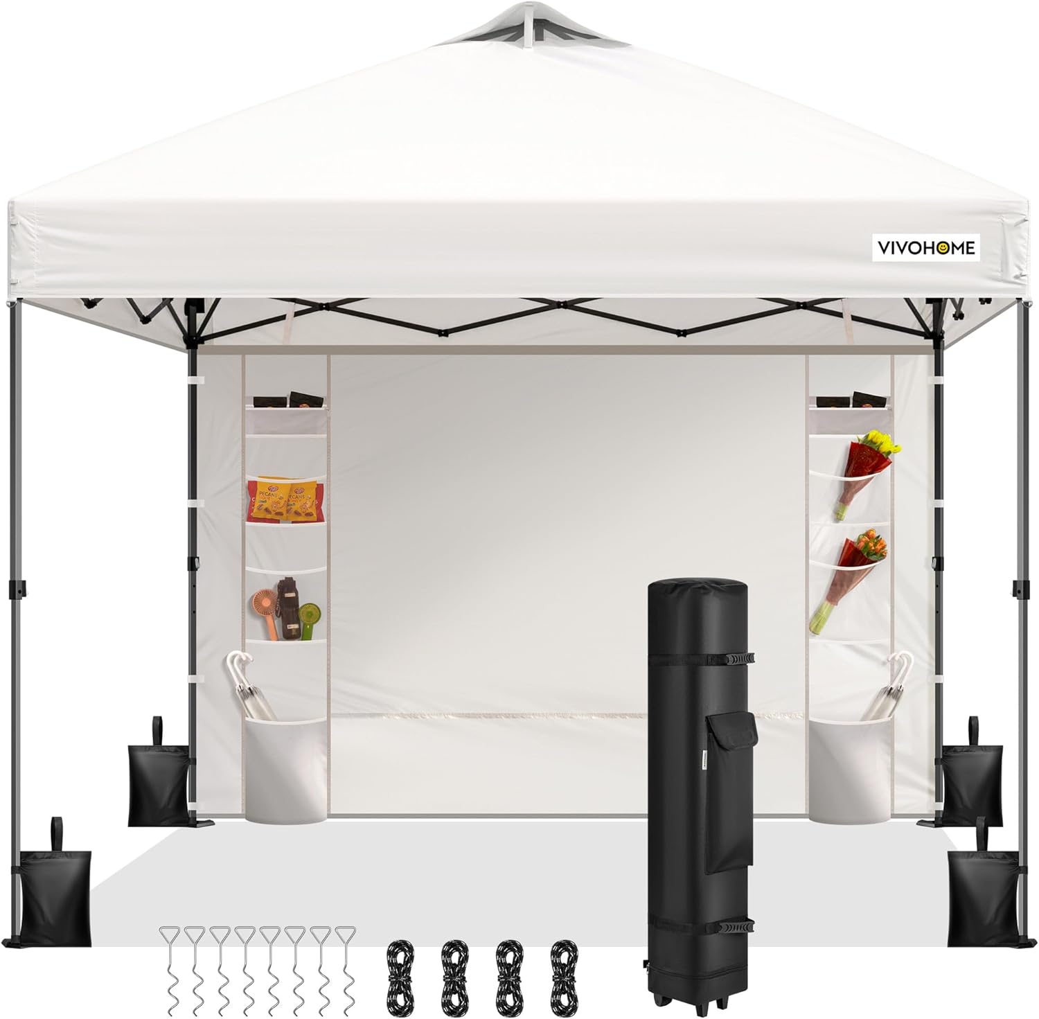 VIVOHOME 8x8ft Pop Up Canopy Tent for Outdoor Events and More