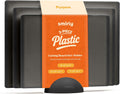 Plastic Cutting Board Set with Holder 3-Pack - Non-Slip Dishwasher