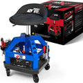 Rolling Shop Stool for Garage with Casters - Adjustable 360 Swivel