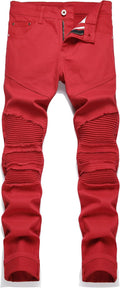 RXXKKK Men's Classic Zipper Biker Regular Fit Flex Jean (Style HDHS)