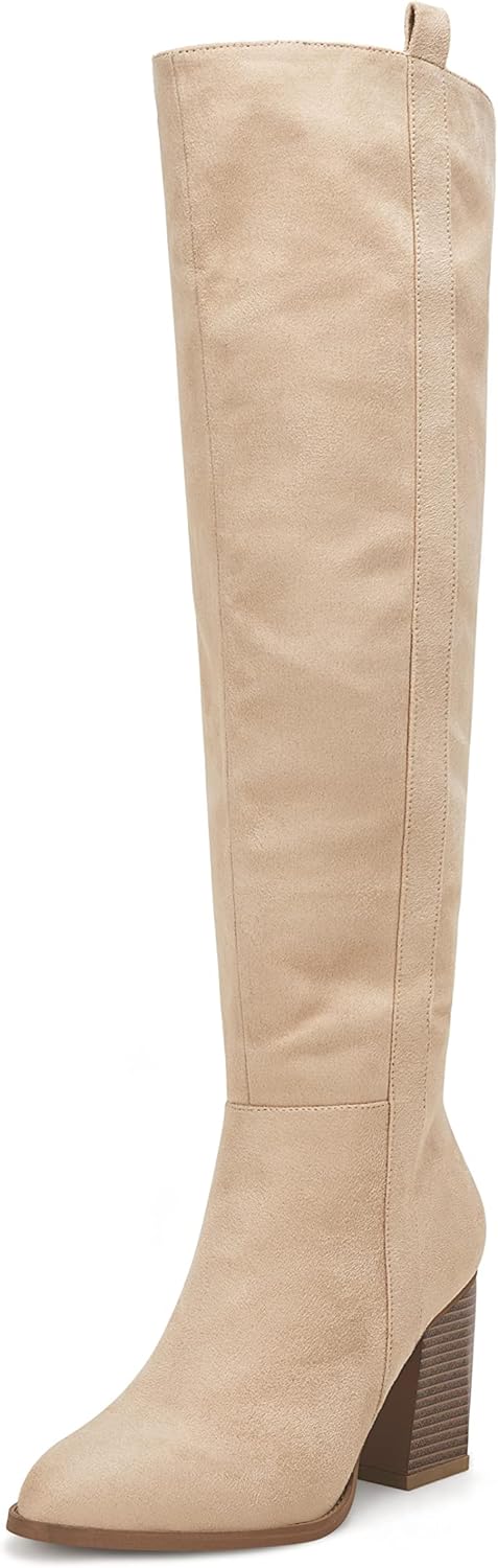 Ermonn Womens Faux Suede Knee High Boots for Stylish Comfort