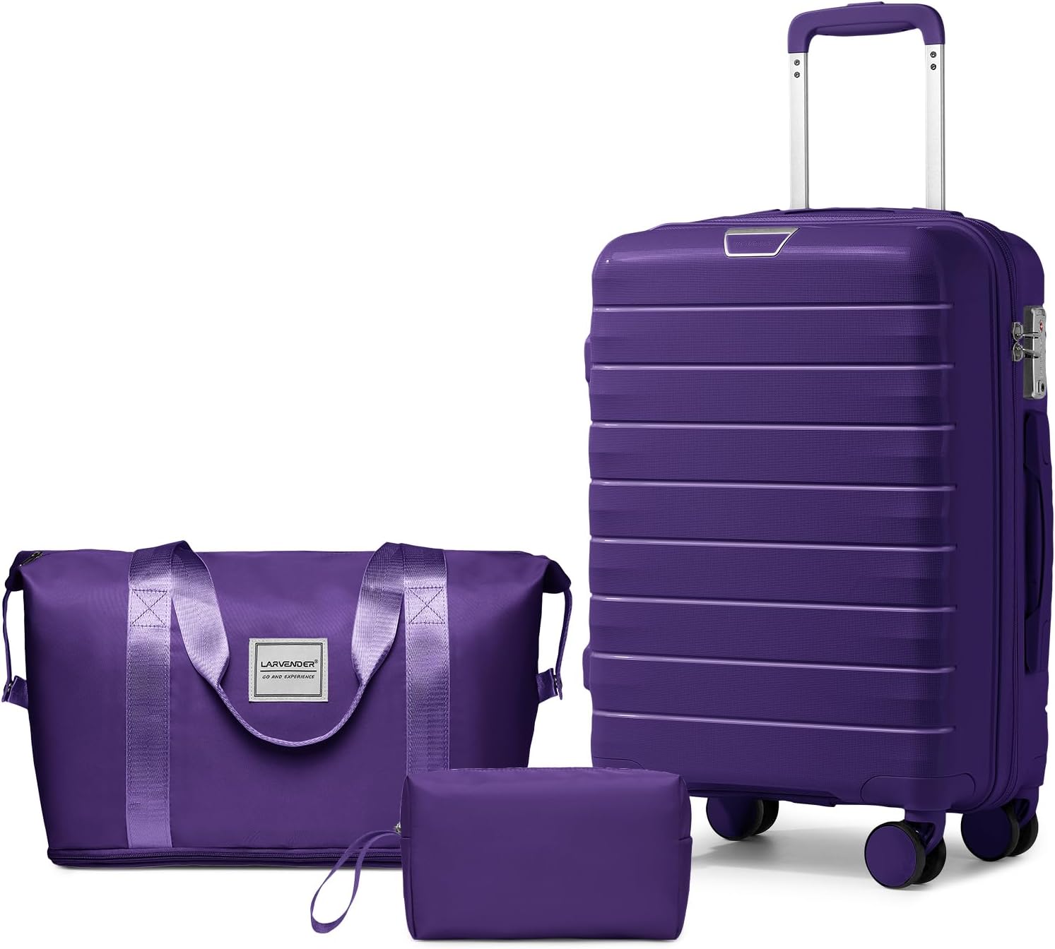 LARVENDER Luggage Sets 3 Piece with Hardside Carry On Suitcase