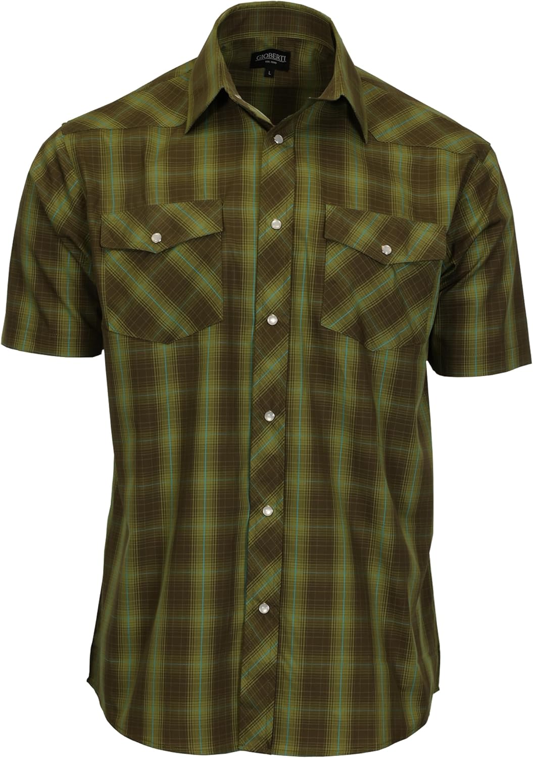 Gioberti Mens Western Cowboy Short Sleeve Shirt with Snap Buttons