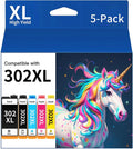 KASAT 302xl Ink Cartridges 5-Pack Replacement - High Yield Color Set