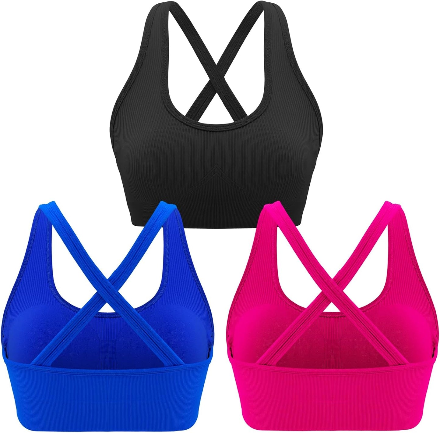 RUNNING GIRL High Support Criss-Cross Back Sports Bra for Women