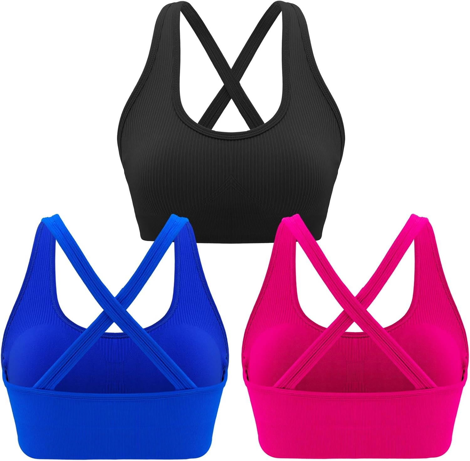 RUNNING GIRL High Support Criss-Cross Back Sports Bra for Women