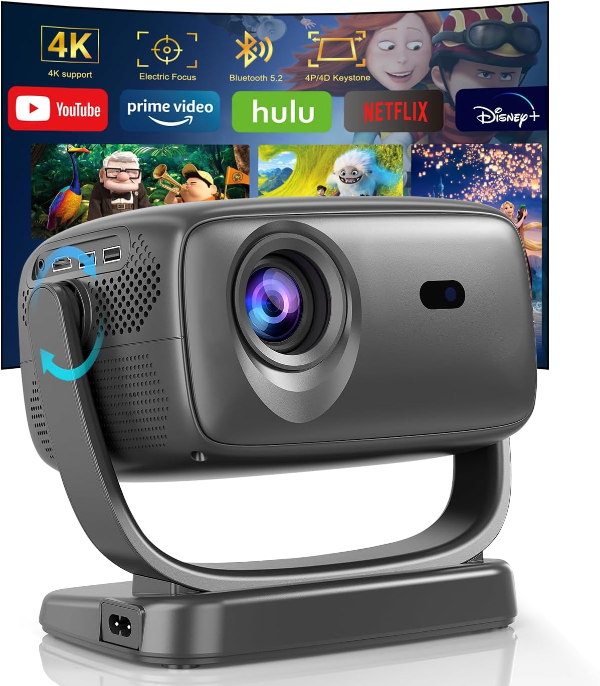 2025 Upgraded Smart Projector with 4K Support and 26000 Lumens