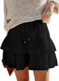 Flowy Shorts for Women Boho Ruffled Tiered Skorts (Style CC99)