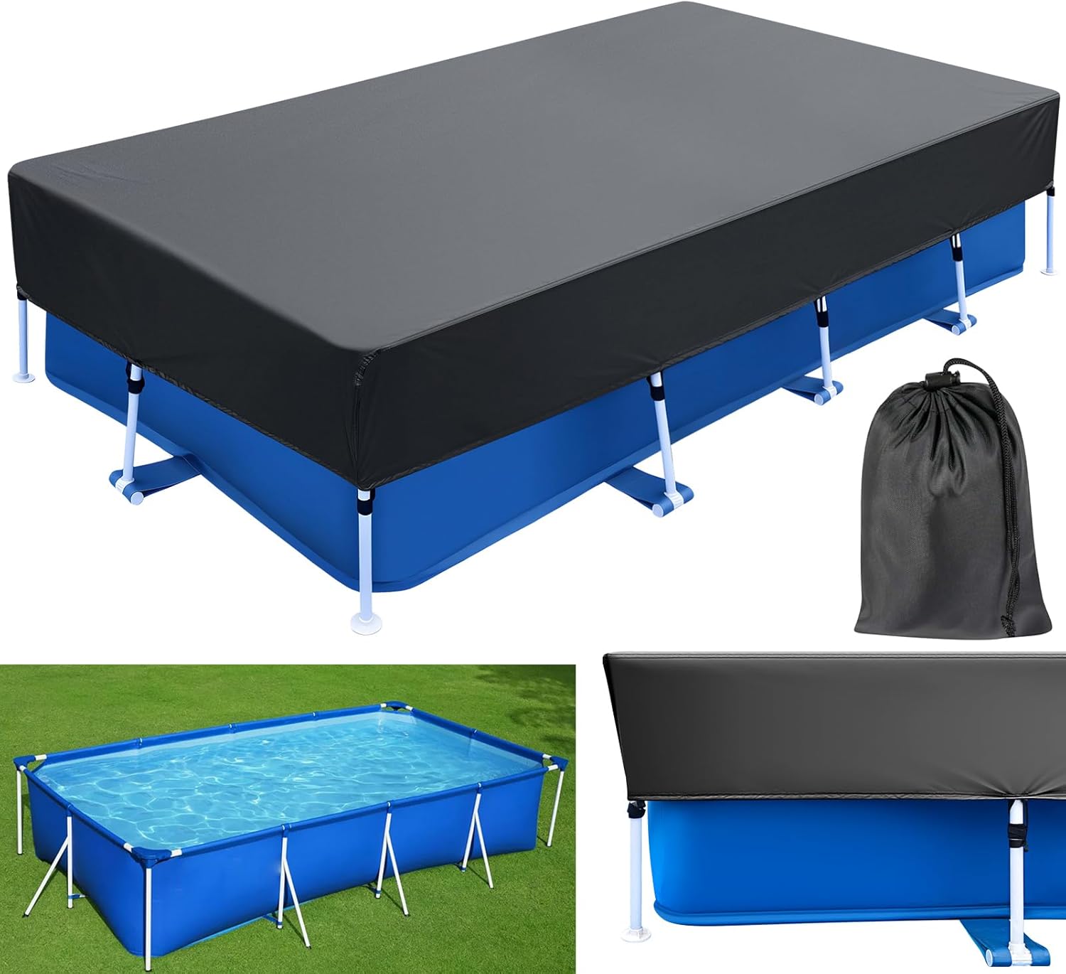 Durable 177 x 87 Rectangle Pool Cover for Above Ground Pools
