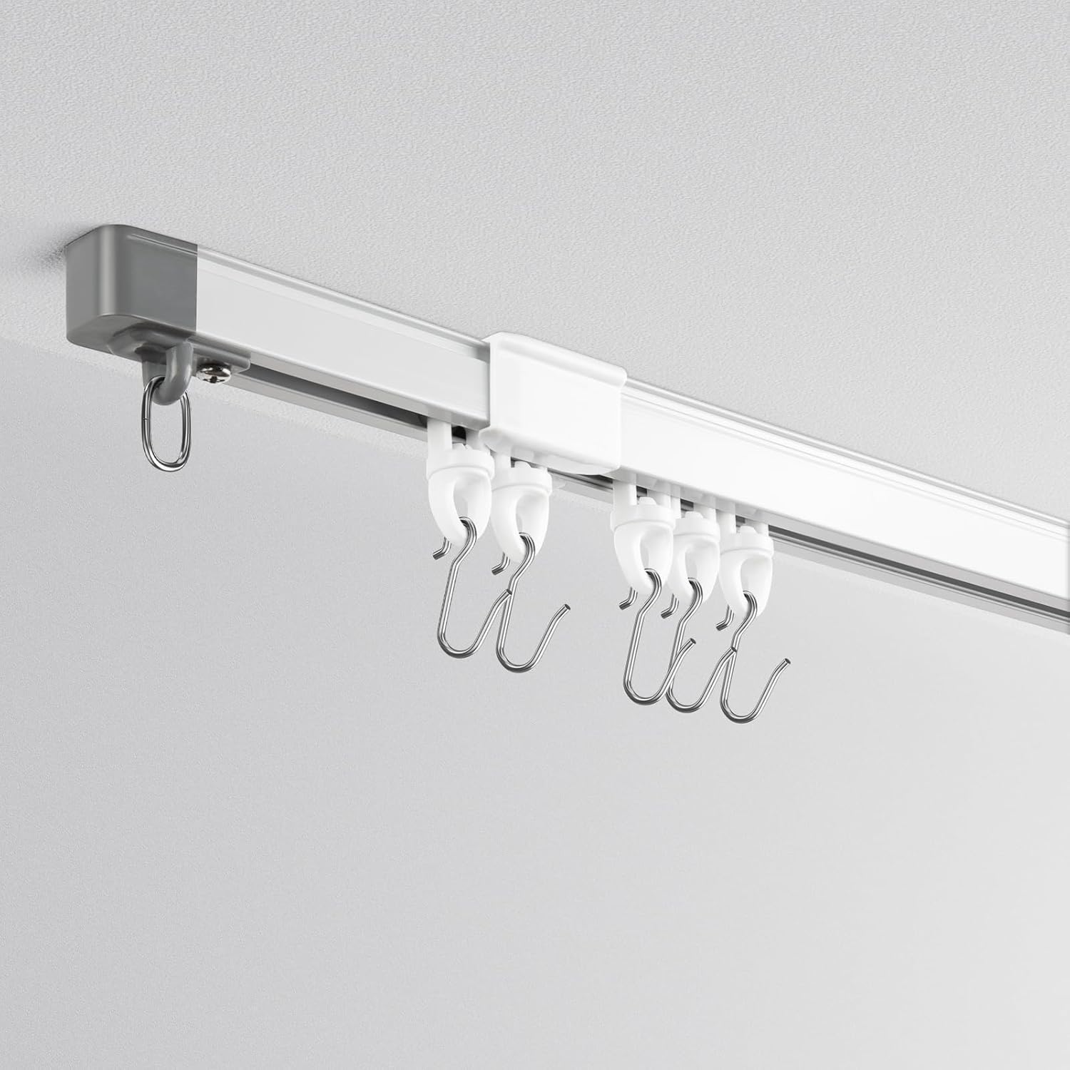 Retractable Ceiling Curtain Track - Silent Rollers, Room Divider Rod