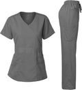 Women's Scrub Set Y-Neck Top and Pants - Stretch Soft Fit