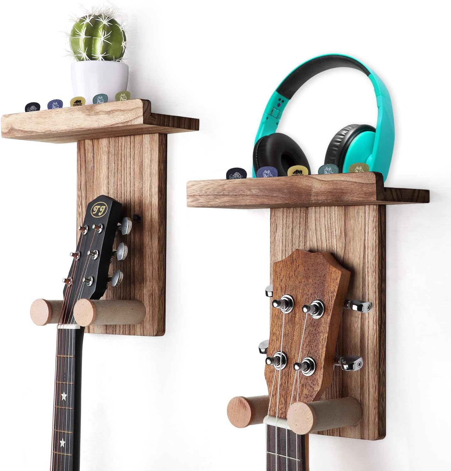 Space-Saving Guitar Wall Mounts - 2 Pack