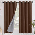 YoungsTex Dark Brown Linen Blackout Curtains 63 in Length - Room