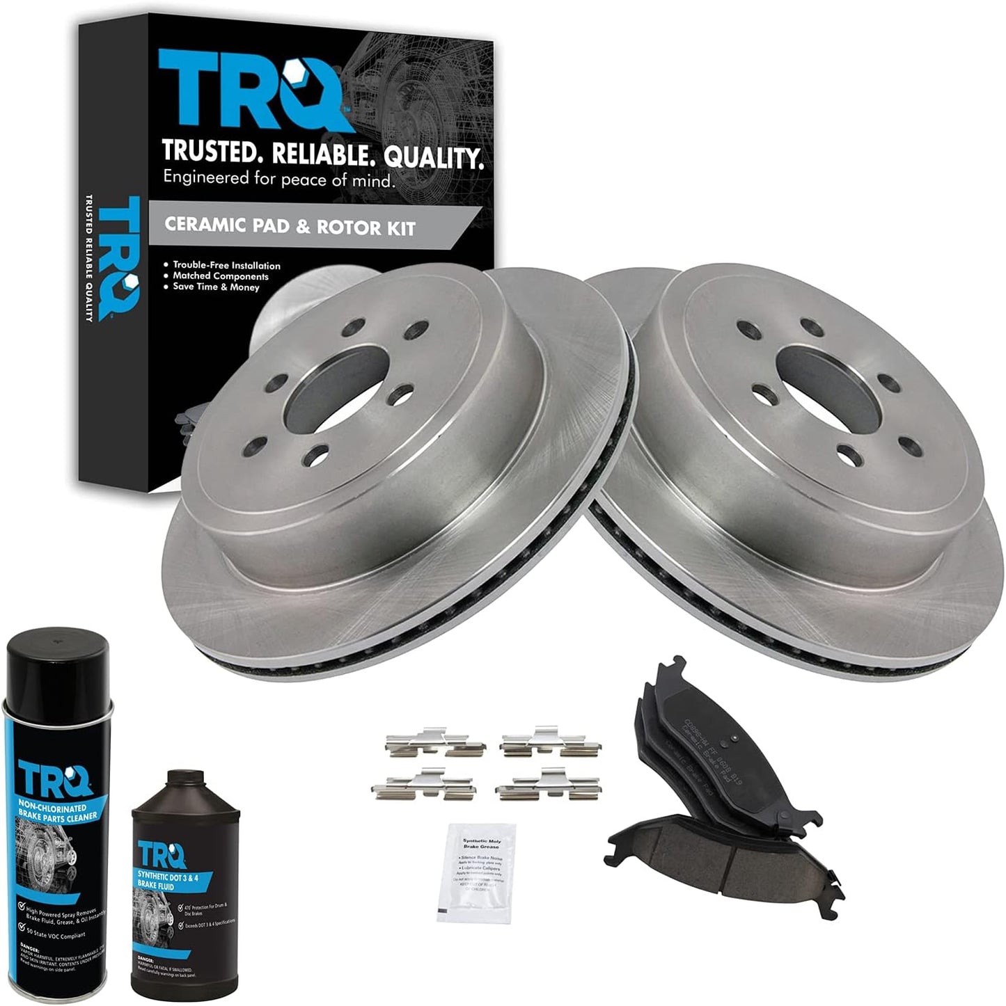 TRQ Rear Brake Pad & Rotor Kit for 2003 Dodge Durango