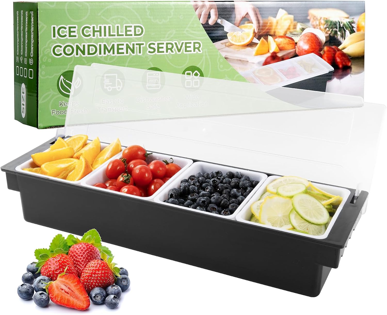 WICHEMI Condiment Container with Lid for Parties and Events