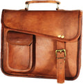 Men's Genuine Leather Small Briefcase Messenger Satchel - Compact