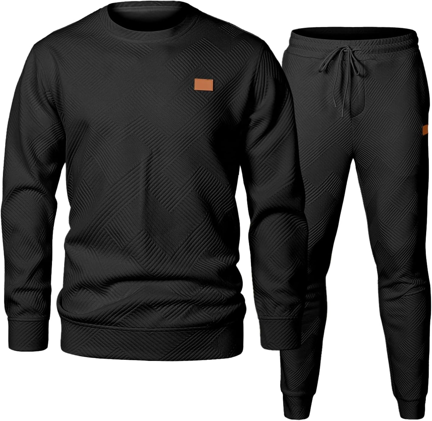 JMIERR Men's 2 Piece Outfits Knit Jacquard Tracksuit Set