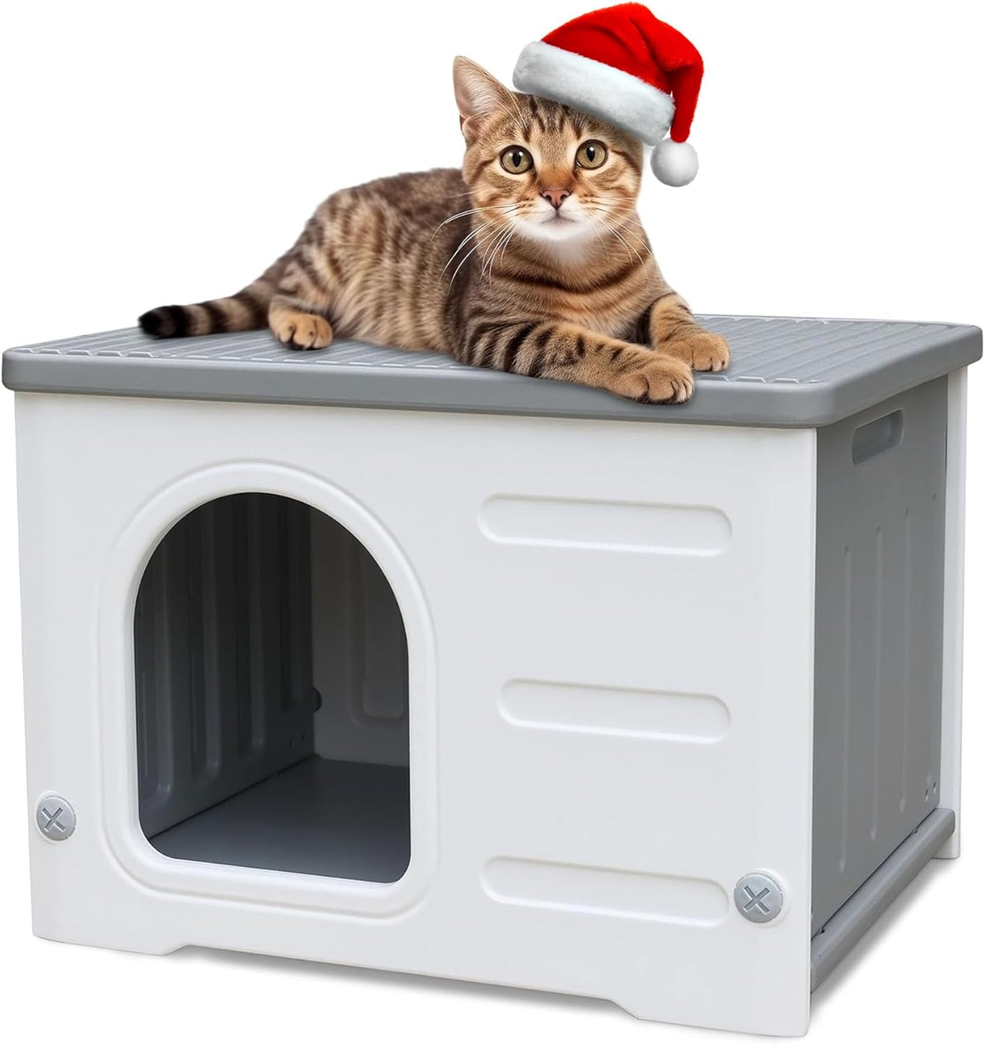 Waterproof Outdoor Cat House for Feral Cats - Sturdy & Spacious