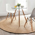 Round Jute Area Rug 9 ft - Soft Braided Natural Fiber Rug