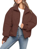 Gihuo Womens Cropped Puffer Jacket Coat Short Warm Quilted Jacket 2025