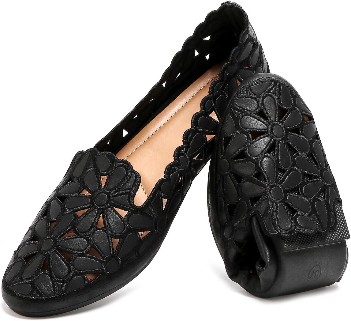 Floral Ballet Flats for Women - Comfortable Slip On Shoes