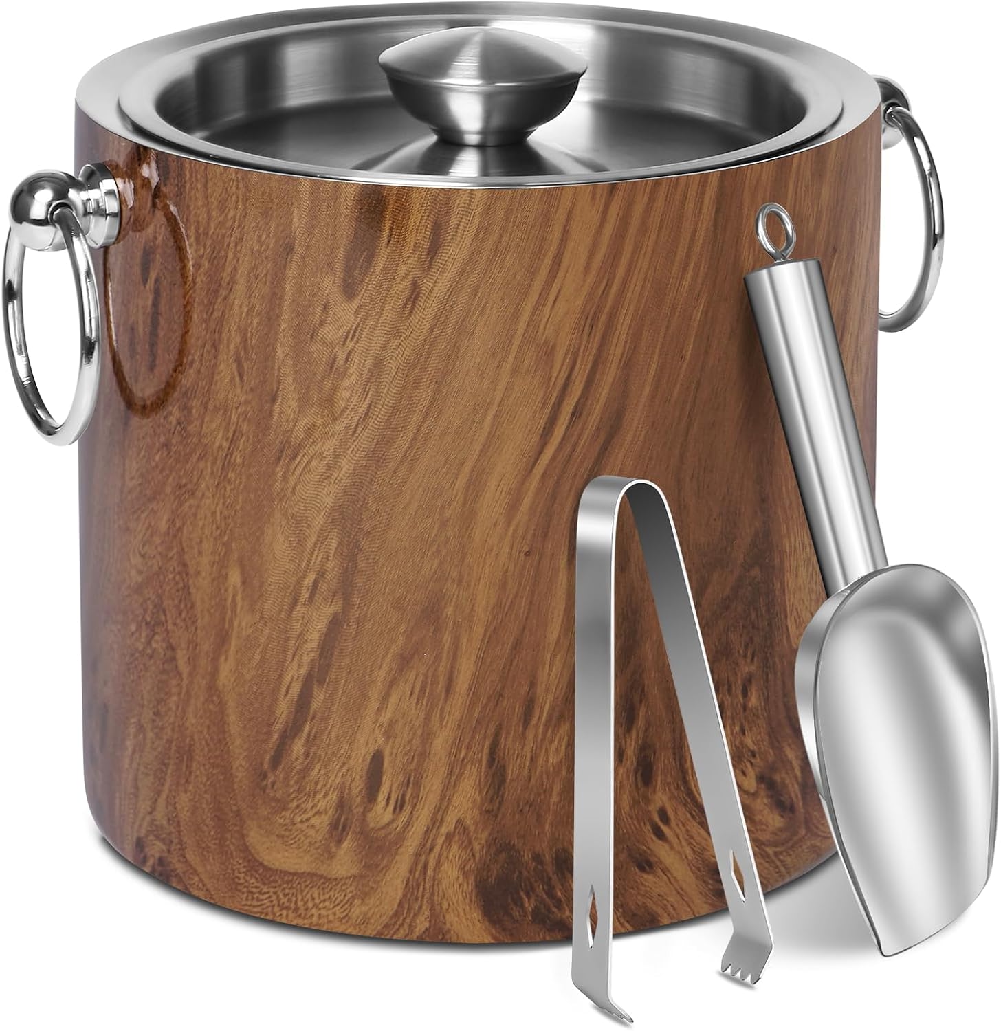Insulated Stainless Steel Ice Bucket with Lid for Parties