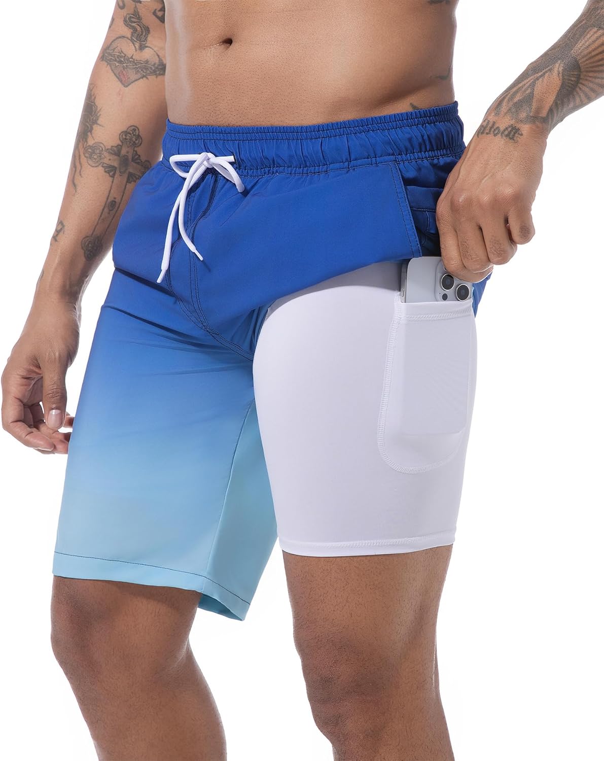 Difficort Mens Swim Trunks Quick Dry Board Shorts with Pockets