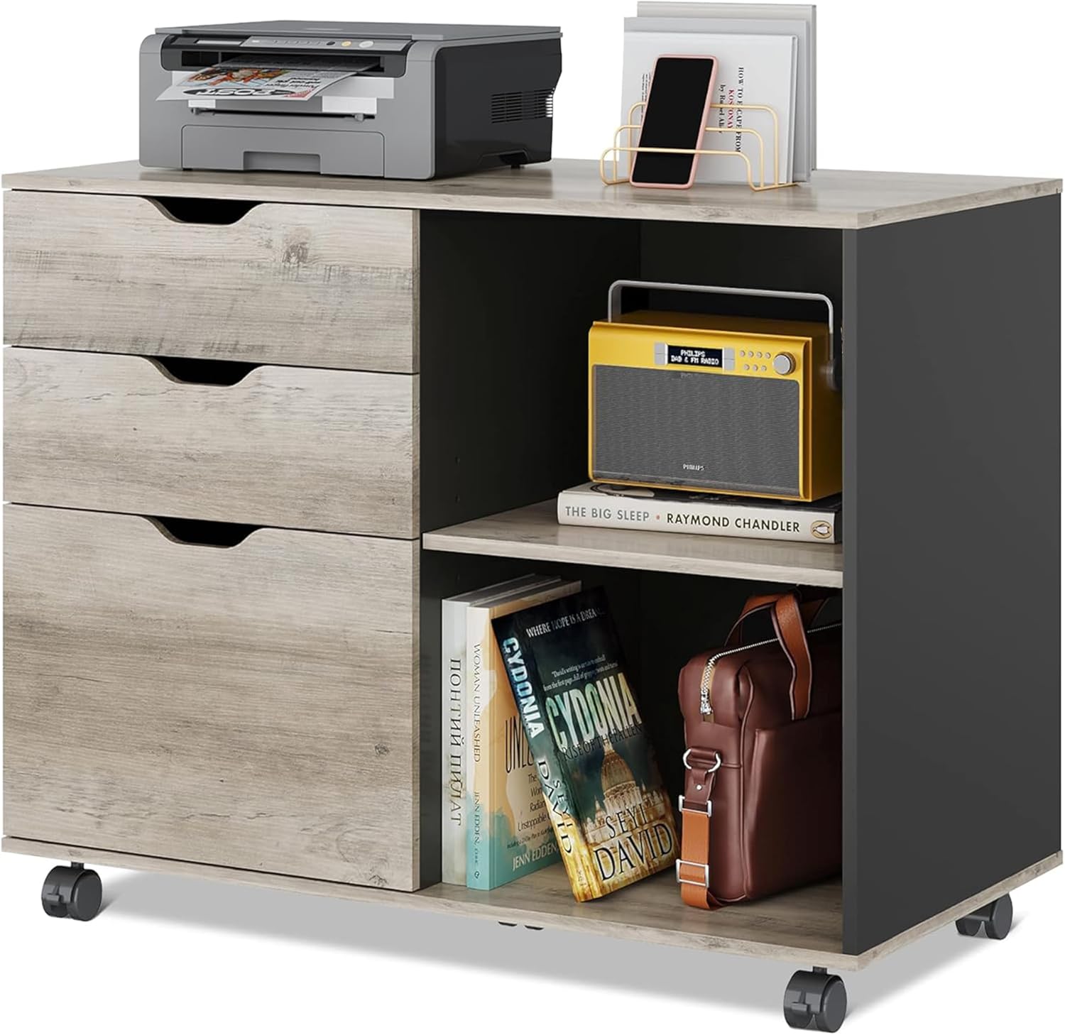 DEVAISE 3-Drawer Wood File Cabinet for Home Office Organization