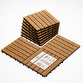 Idzo Interlocking Deck Tiles 9.6 SQFT - Quick Snap Hardwood Tiles