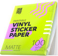 Premium Printable Vinyl Sticker Paper for Inkjet and Laser - 100