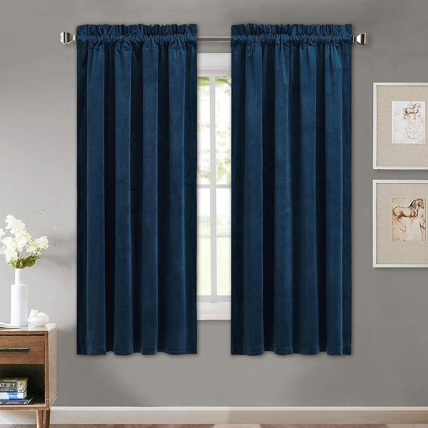 StangH Navy Blue Velvet Curtains - Elegant Blackout Drapes