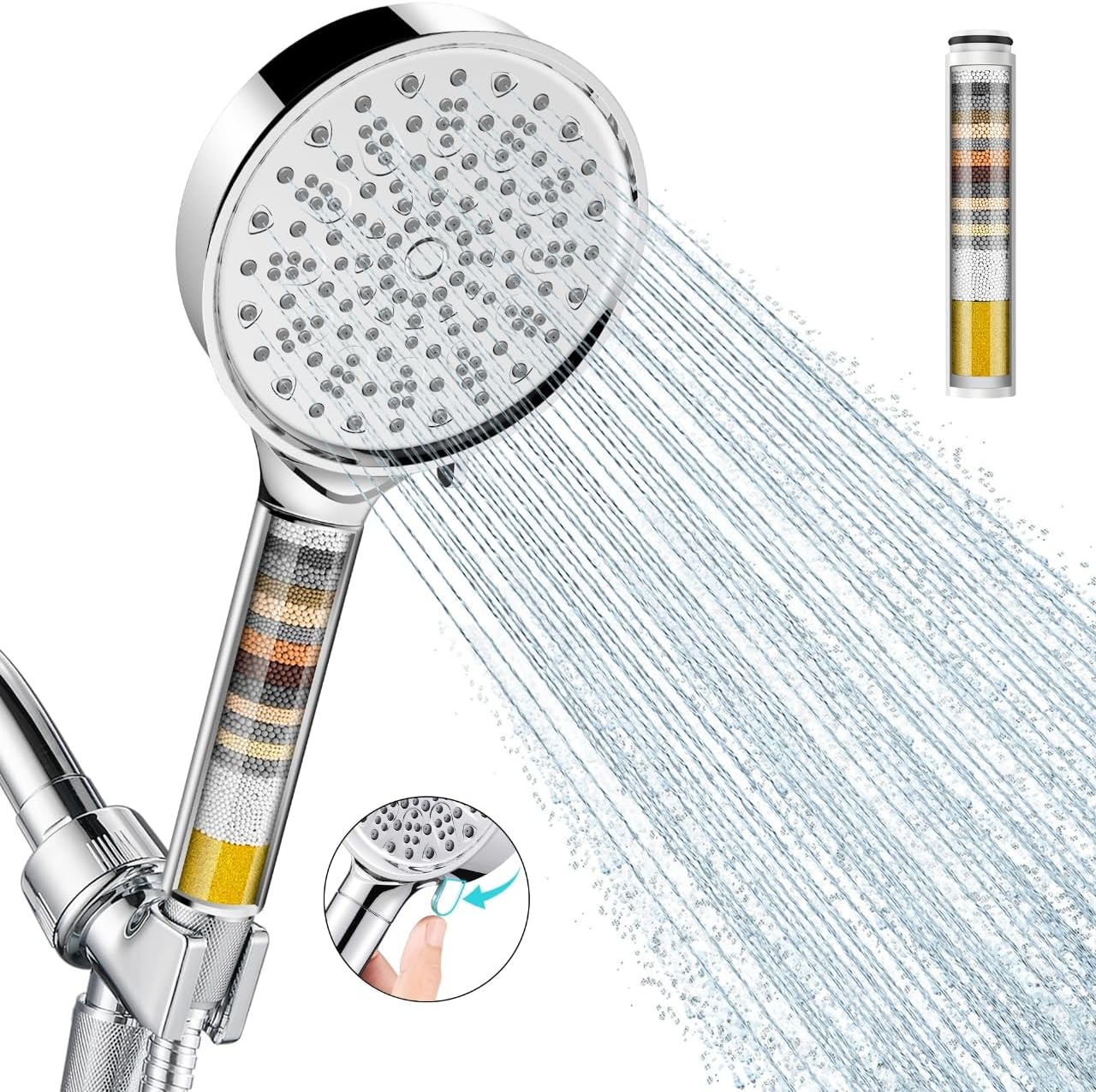 Cobbe Filtered Shower Head with Handheld for High Pressure Showering