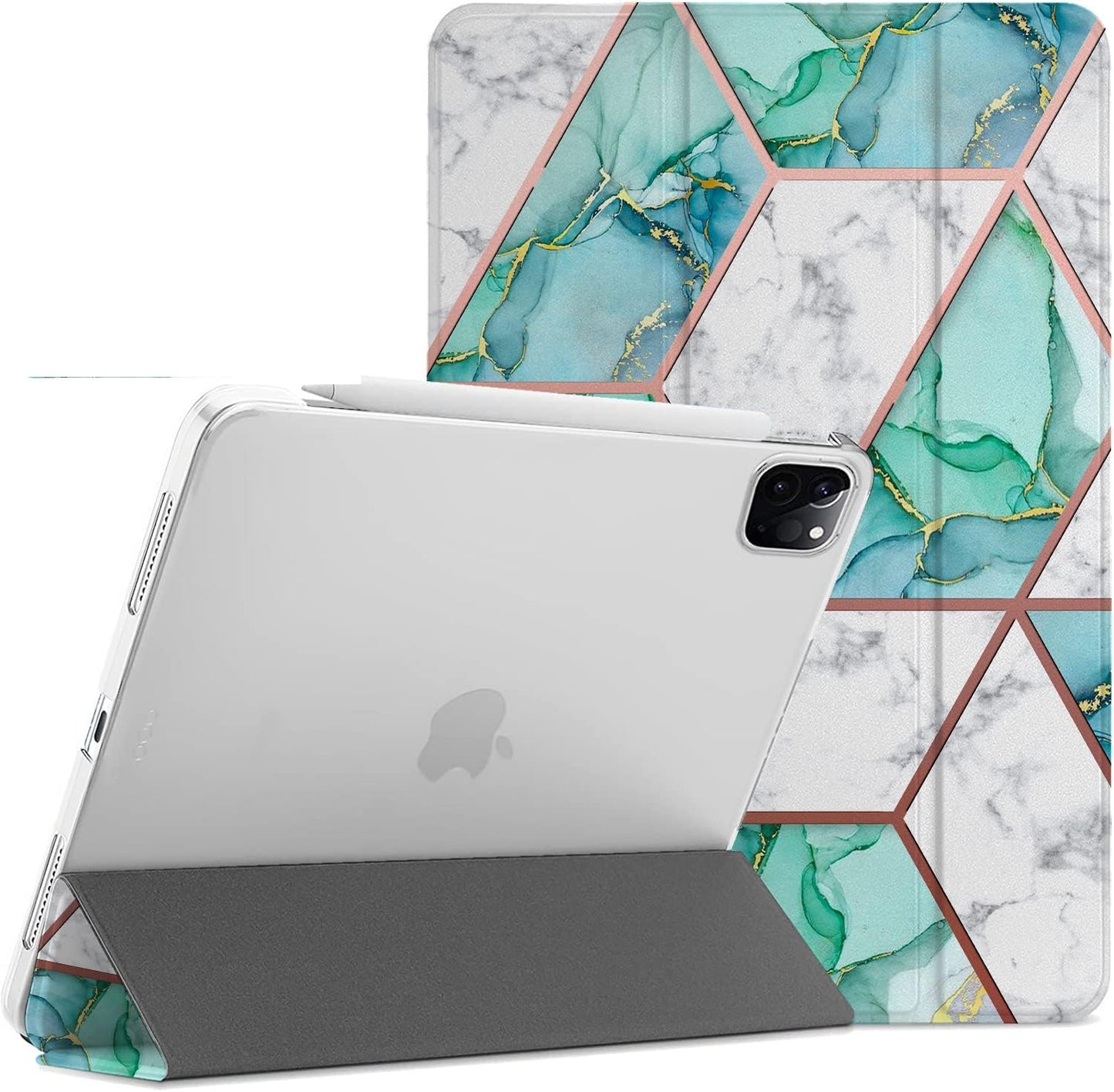 DuraSafe iPad PRO 12.9 Case - Lightweight Marble Green Cover
