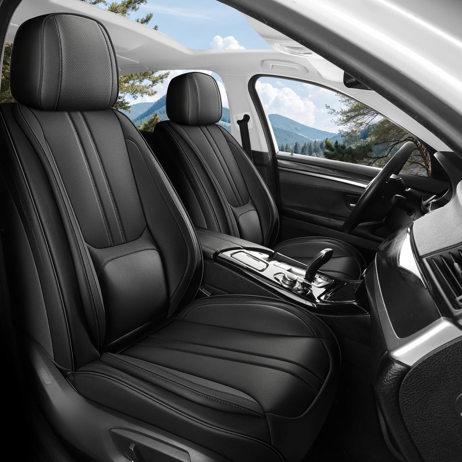 Leather Car Seat Covers Full Set for Honda Pilot 2003-2025
