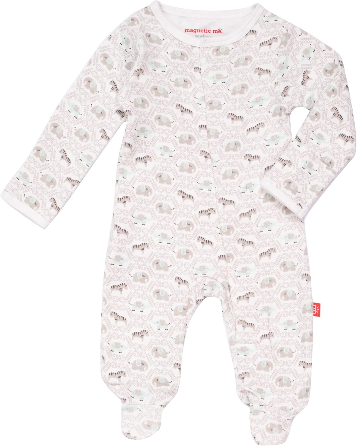 Magnetic Baby Footie Pajamas in 100% Organic Cotton for Comfort