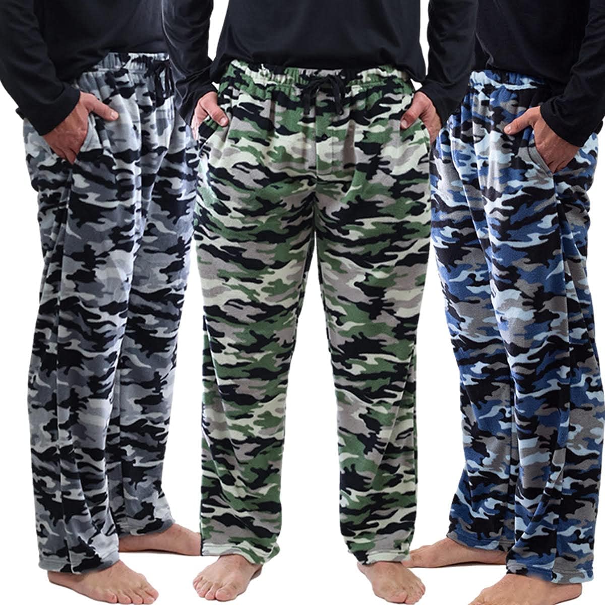 DG Hill Mens Pajama Pants Fleece Lounge Sleepwear with Pockets