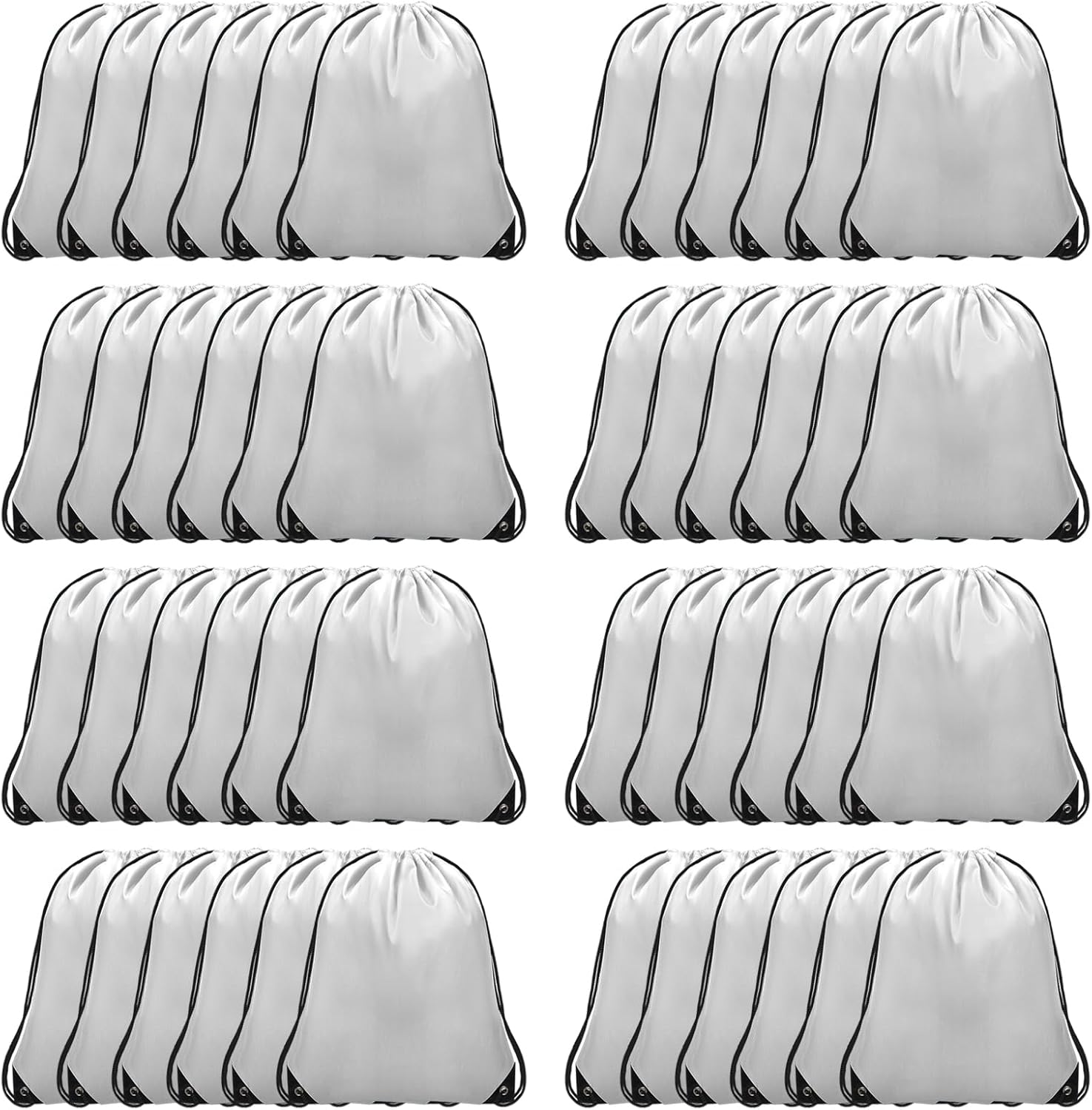 48Pcs Drawstring Backpack Bulk Cinch Bag for Gym and More