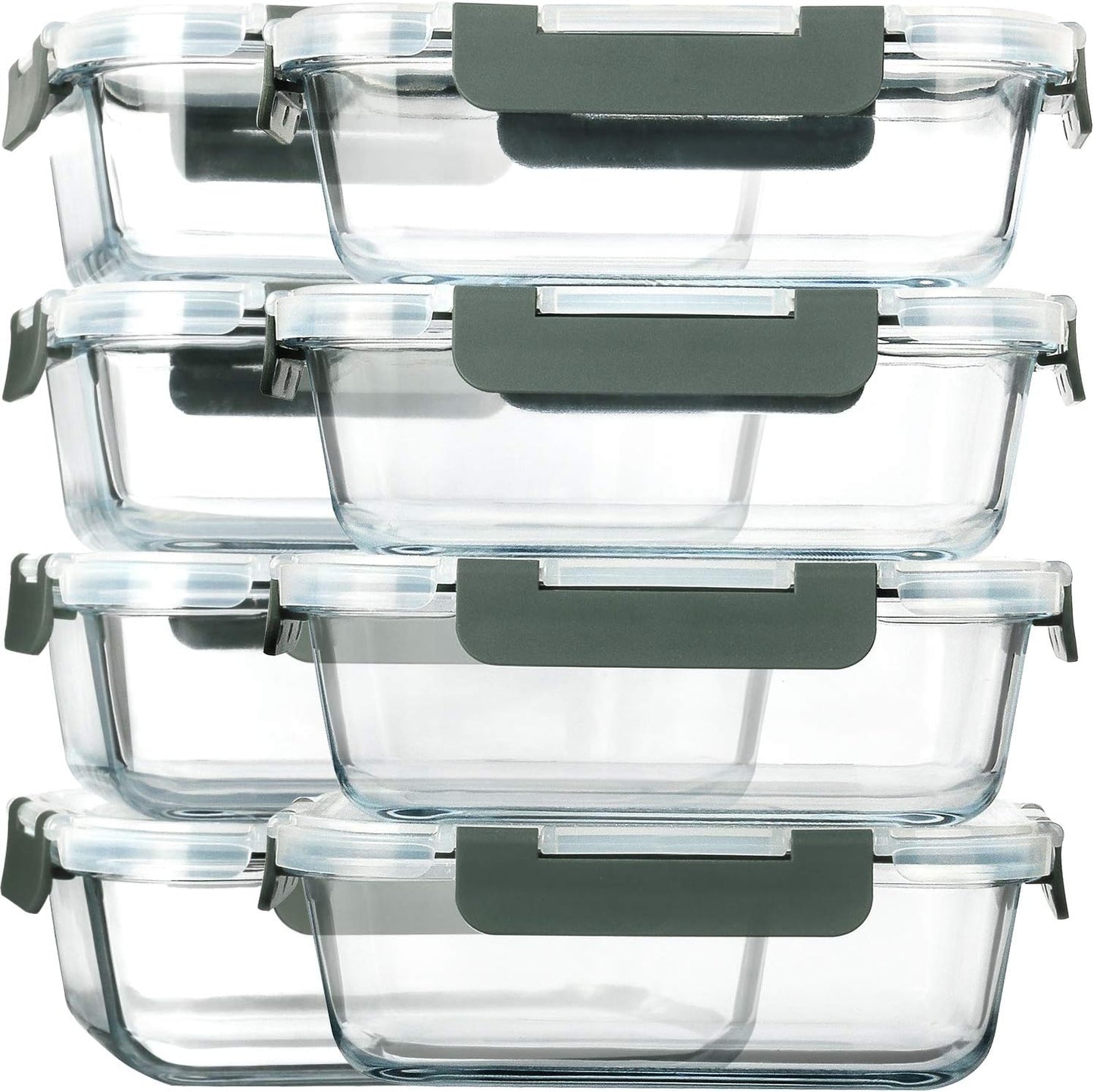 Airtight Glass Meal Prep Containers - 8-Pack, 29 oz