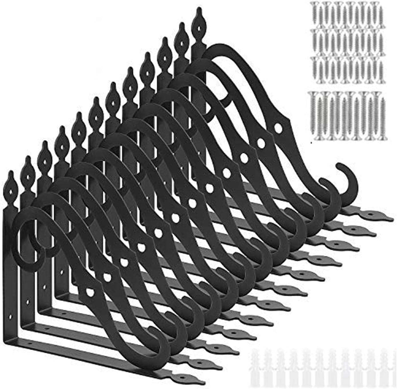 Acrux7 Decorative Shelf Brackets - Heavy Duty 10 Inch Support