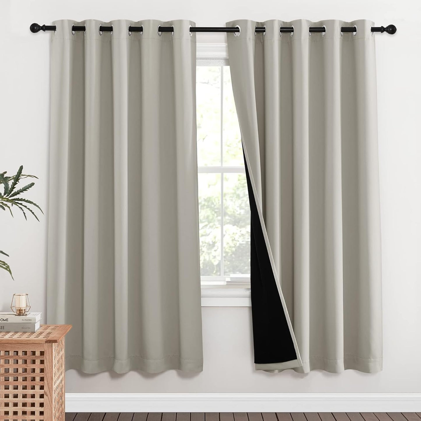 NICETOWN 100% Blackout Window Curtain Panels for Total Darkness