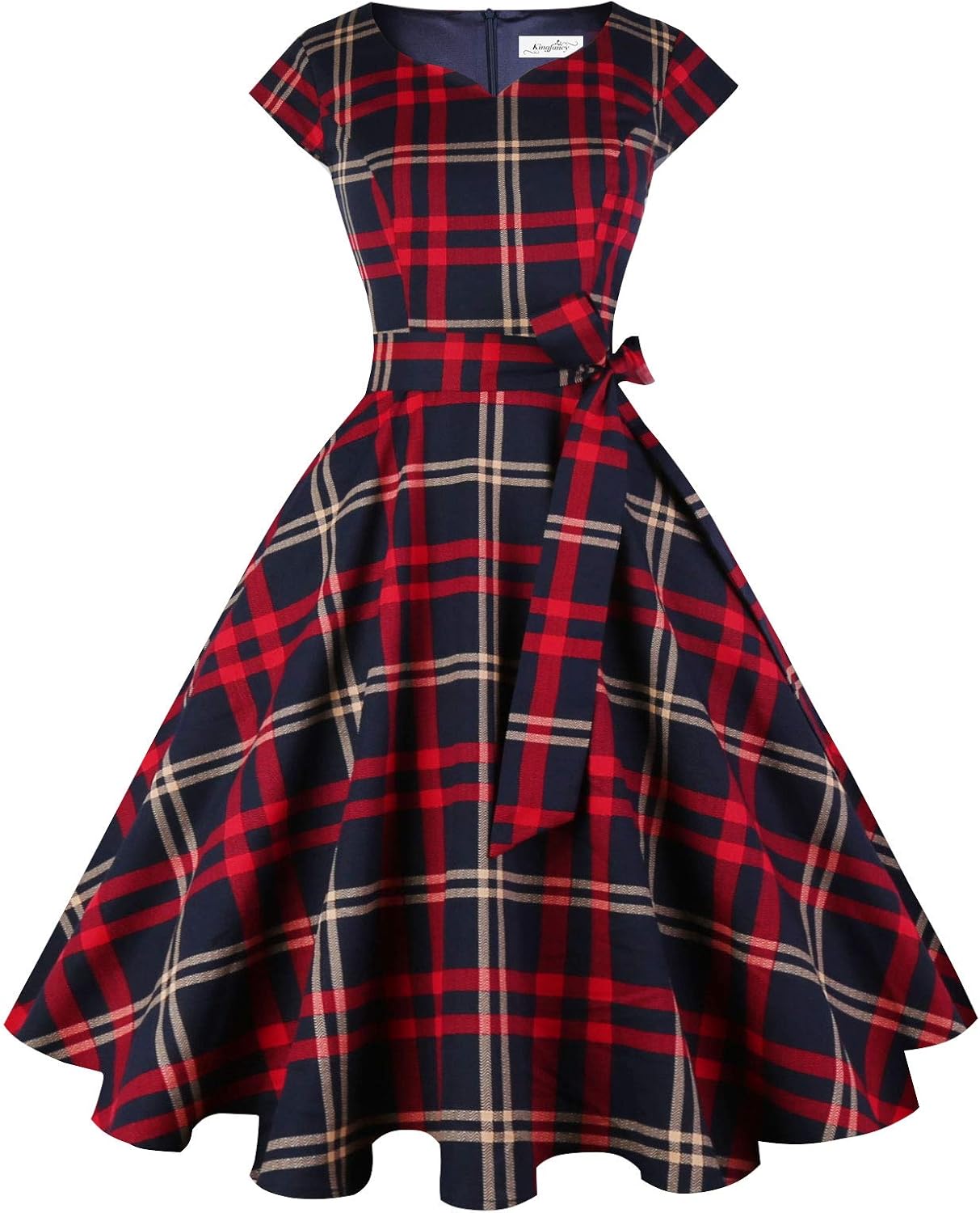 Kingfancy Women Vintage 1950s Dress for Retro Parties