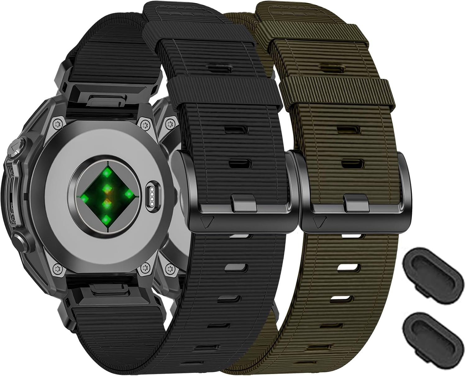 VELEYOK 26mm Nylon Watch Bands - Garmin Compatible Sports Strap
