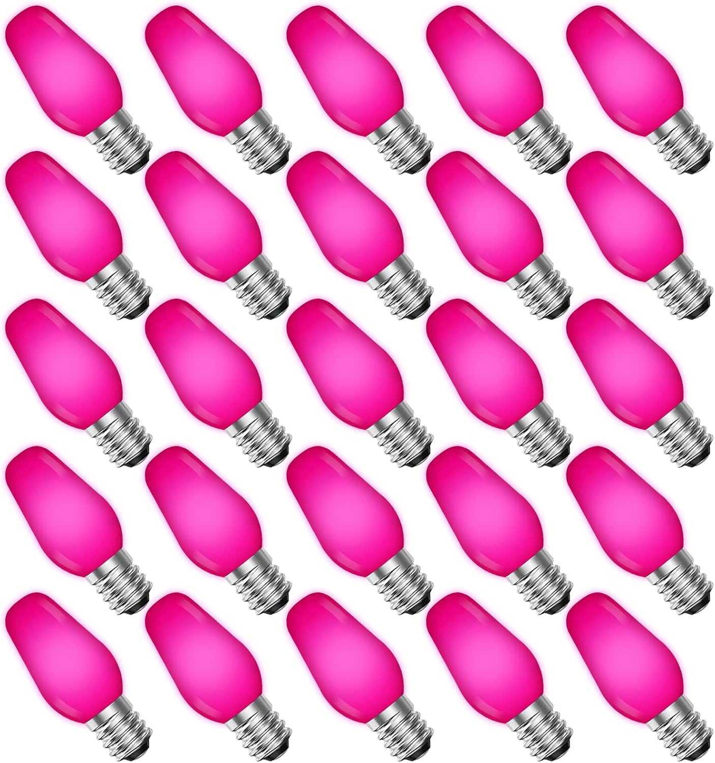 Vibrant C7 LED Pink Replacement Light Bulbs for String Lights